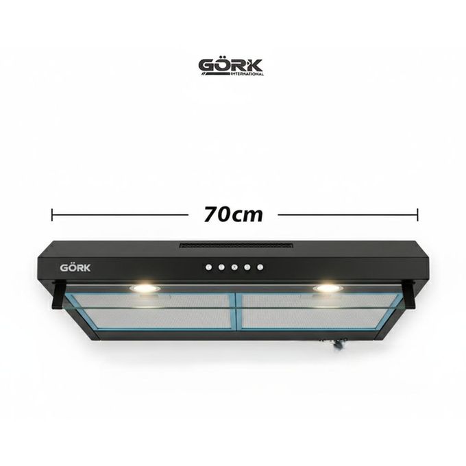 Gork International Hotte casquette Noir 76cm - deux moteurs- deux filtres - Made in Turcy
 Fiche Technique et Prix au Maroc