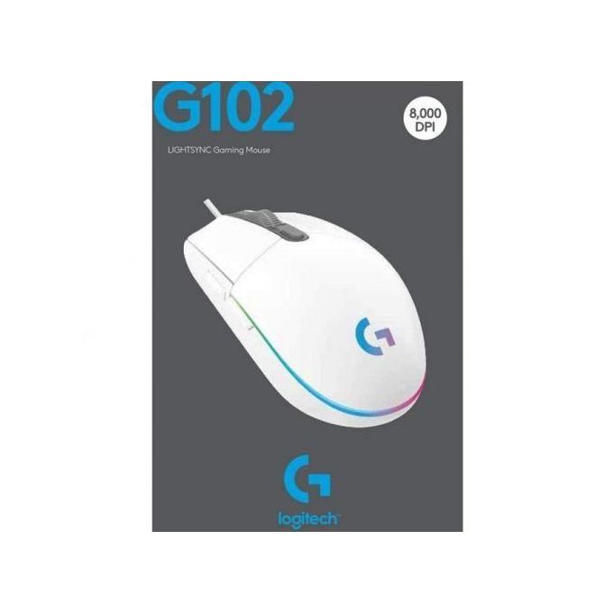 Logitech G102 LIGHTSYNC RGB 6 Button Gaming Mouse – Blanc
 Fiche Technique et Prix au Maroc