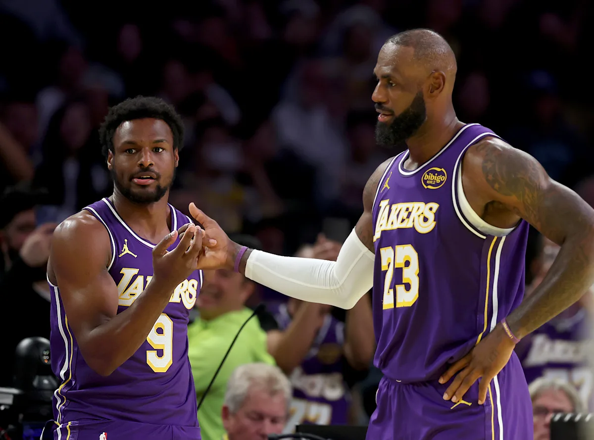 LeBron and Bronny James combine for NBA's first-ever father-son assist